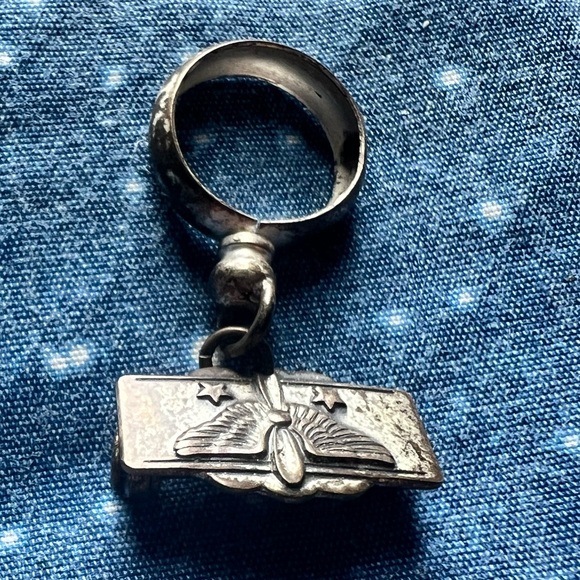 VINTAGE Sterling Craft Silver WWII US Air Force Pin Brooch - Picture 2 of 3